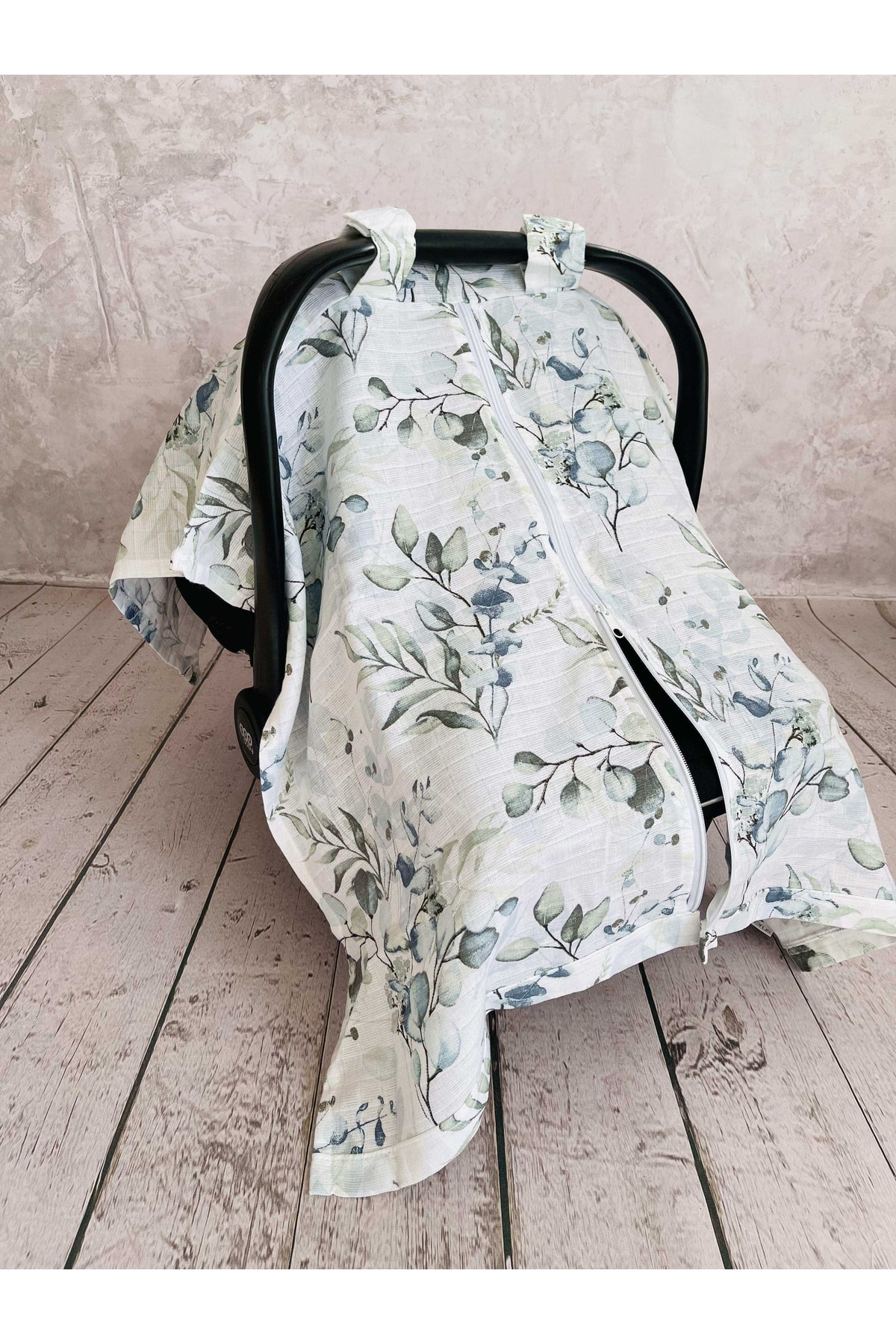 JUNİPERUS Okaliptus Müslin Puset Örtüsü Fermuarlı fotoğrafı 2 (önizleme)