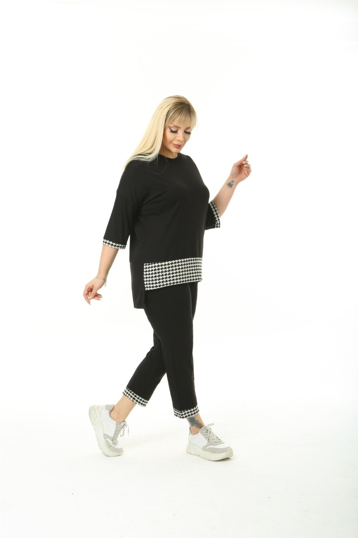 Mami-Combed Cotton Capri Double Set Plus Size Summer Tracksuit Set 2