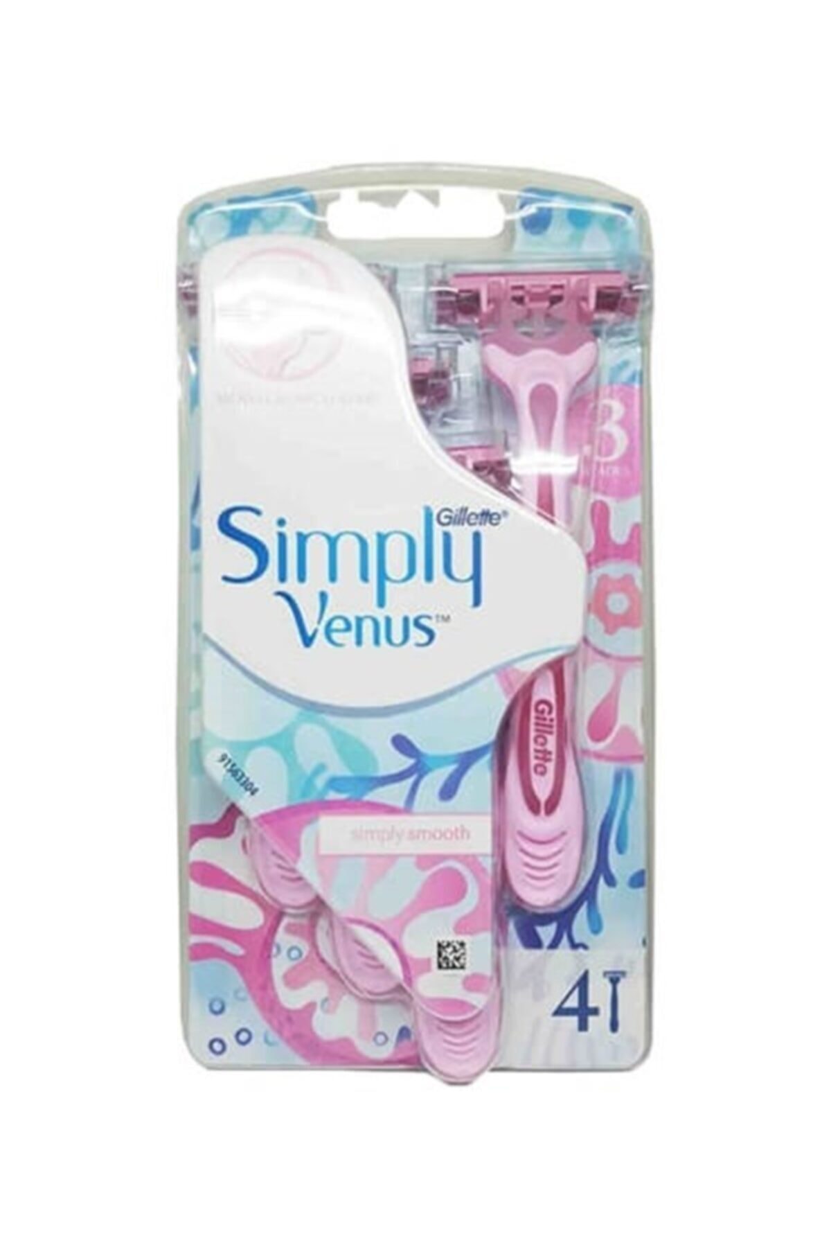 Gillette Venus Simply Venus 3 Kullan At Kadın Tıraş Bıçağı 4'lü