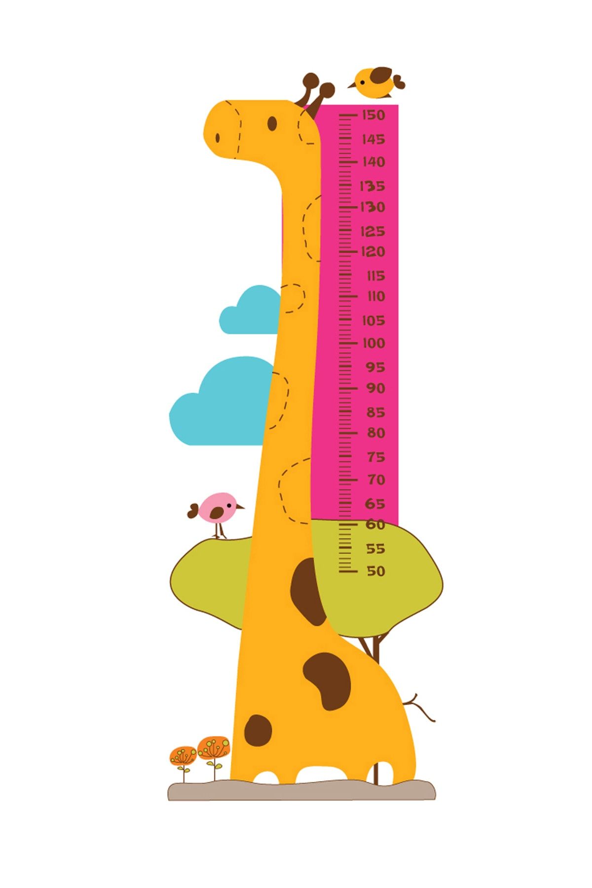 Ev Aşkı-Giraffe Height Measurement Chart - Practical and Stylish Design 1