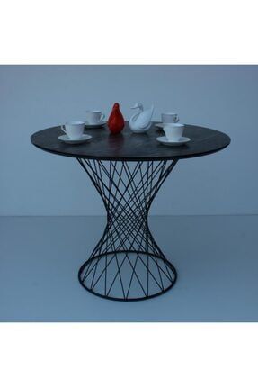Viluxe Eames Yuvarlak Mutfak Masasi Siyah 80 Cm Trendyol