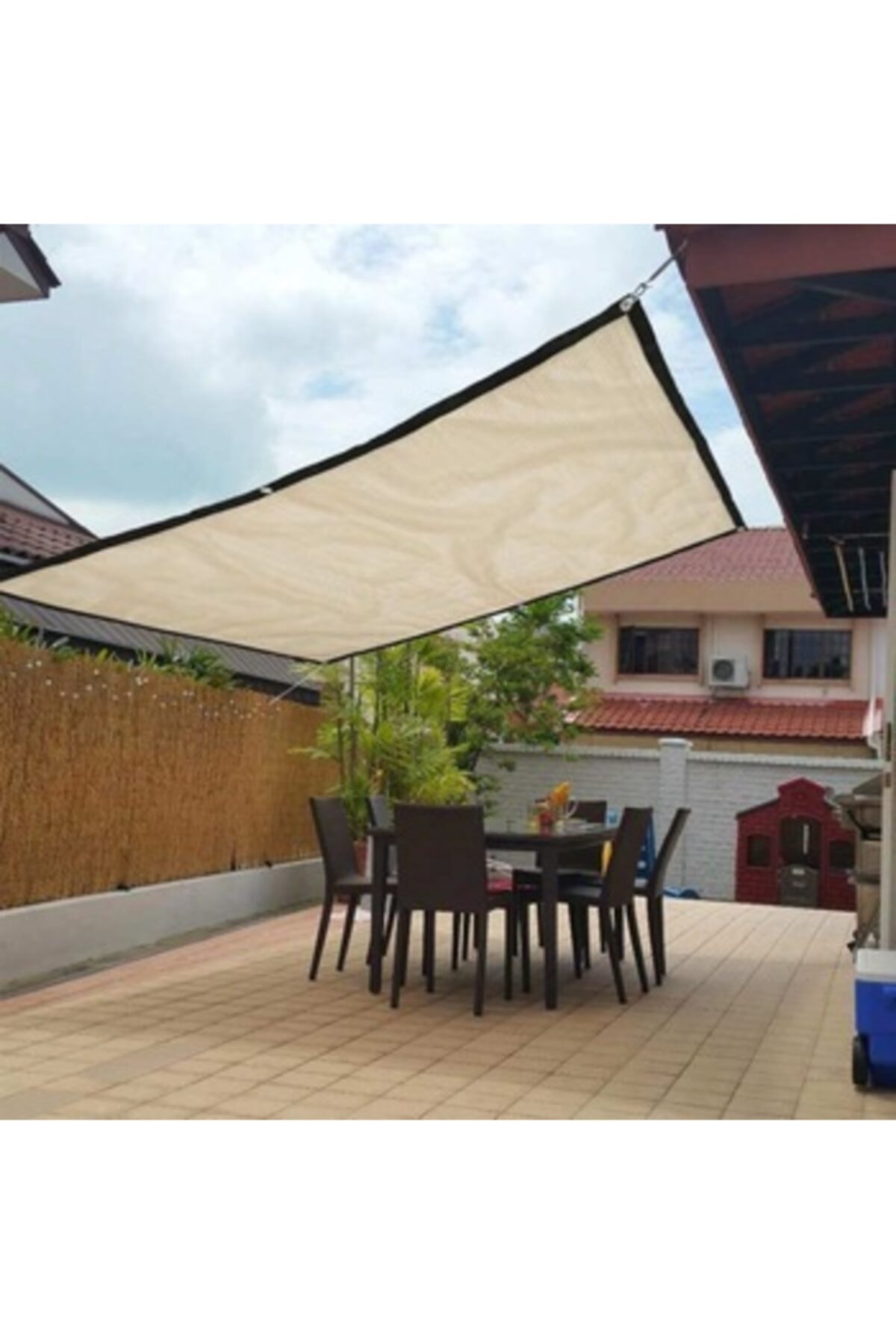 Canopy Net Cream 5x5 Meters Garden Canopy Net Canopy Cover Shading Fabric Garden Awning
