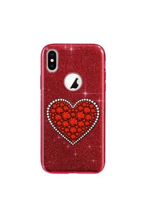 Iphone Xr Kılıf Simli Shining Desenli Silikon Kırmızı - Stok727 - Işıl Kalp shine.ipxr.239