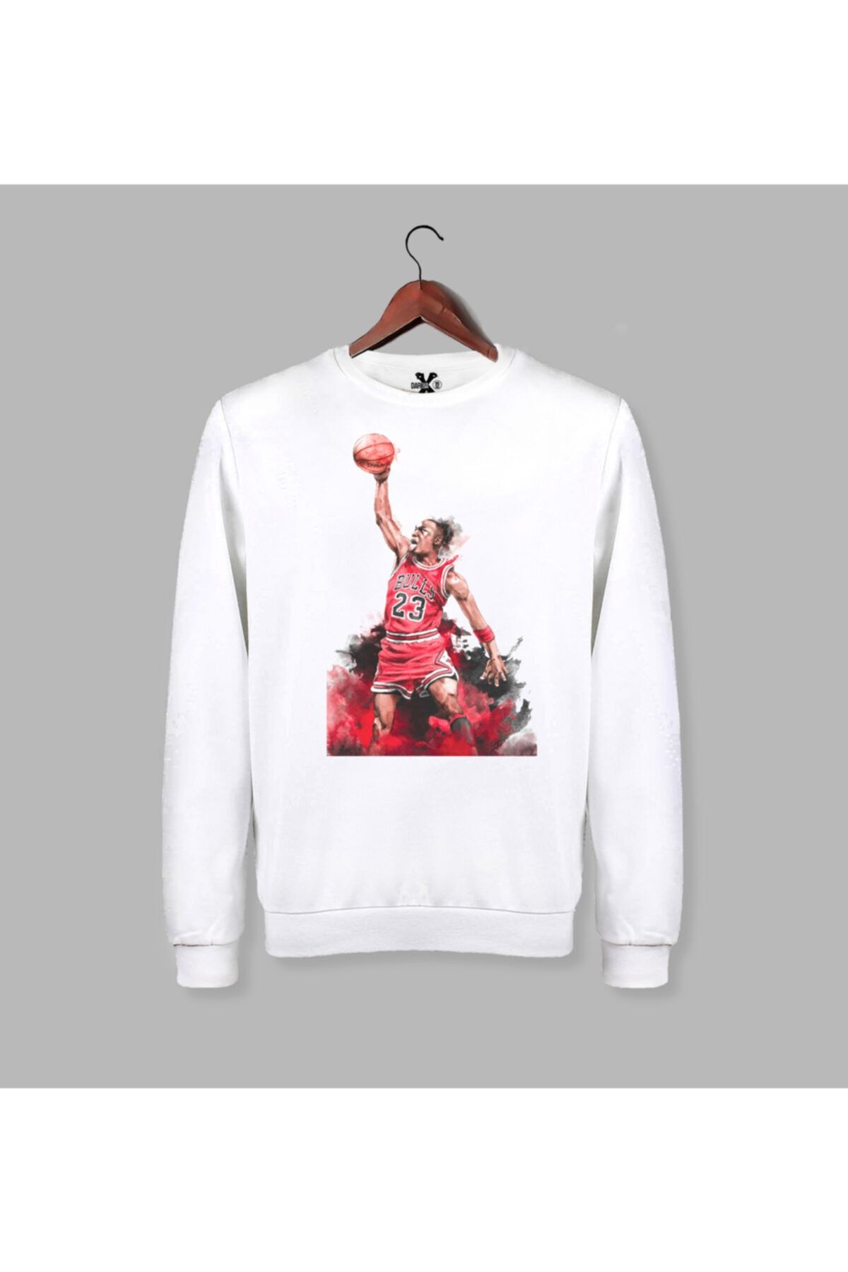Darkia Men s White Michael Jordan Printed Long Sleeve Sweat