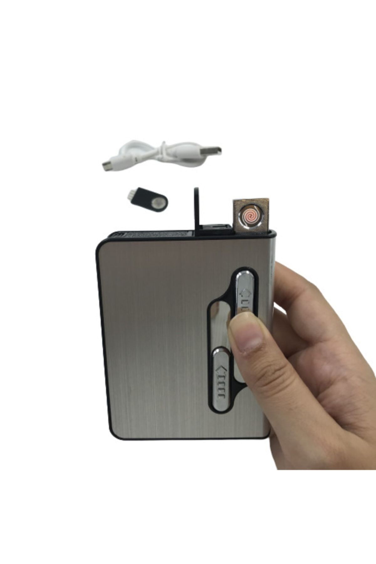 Usb Şarjlı Sigara Çıkaran Çakmaklı Tabaka - 3