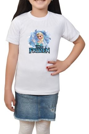 Kız Çocuk Beyaz Elsa T-shirt elsa-cocuk-5