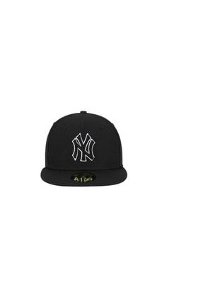 Parlak Siyah Hip Hop Erkek Şapka Arkası Cırtcırtlı 212130HC