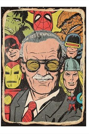 Stan Lee Marvel Hediyelik Ahşap Tablo 50cm X 70cm dikey-18199-50-70
