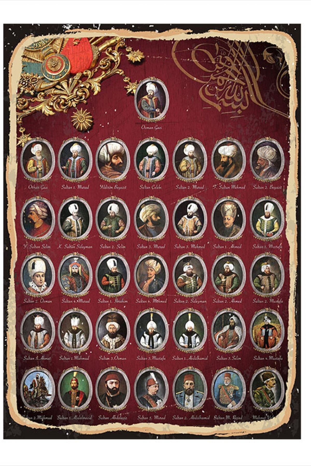 tablomega osmanli padisahlari model ahsap tablo 35cm x 50cm fiyati yorumlari trendyol