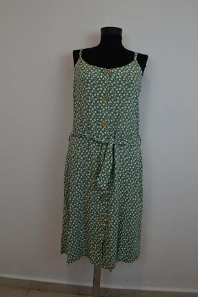 Kadın Yeşil Kalpli Elbise afrdt0001