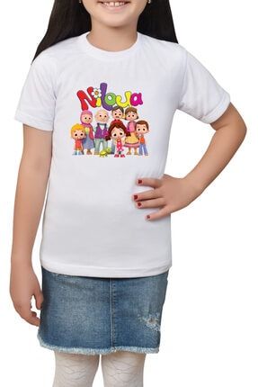 Niloya- Beyaz Çocuk - Yetişkin Unisex T-shirt T-4 niloyah-bebek-4