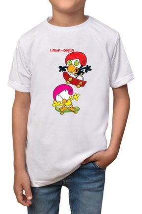 Limon Ile Zeytin- Beyaz Çocuk - Yetişkin Unisex T-shirt T-5 giftlimonzeytin-yetiskin-5