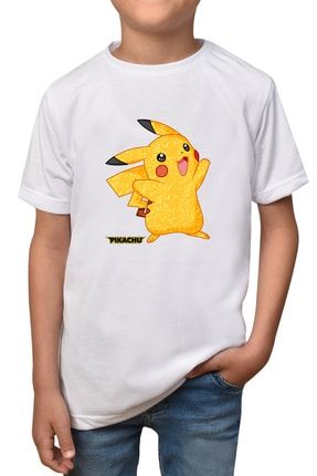Pikachu- Beyaz Çocuk - Yetişkin Unisex T-shirt T-11 pikachu-cocuk-11