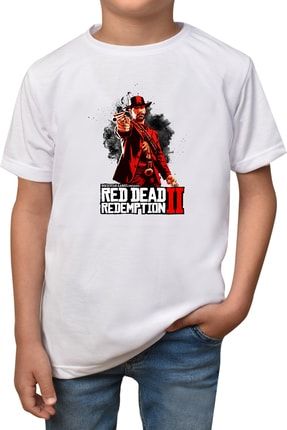 Yetişkin Beyaz Red Dead Redemption 2 Unisex T-shirt T-7 red-yetiskin-7
