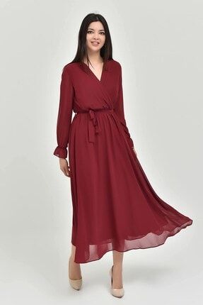 modakapimda kadin siyah sifon elbise