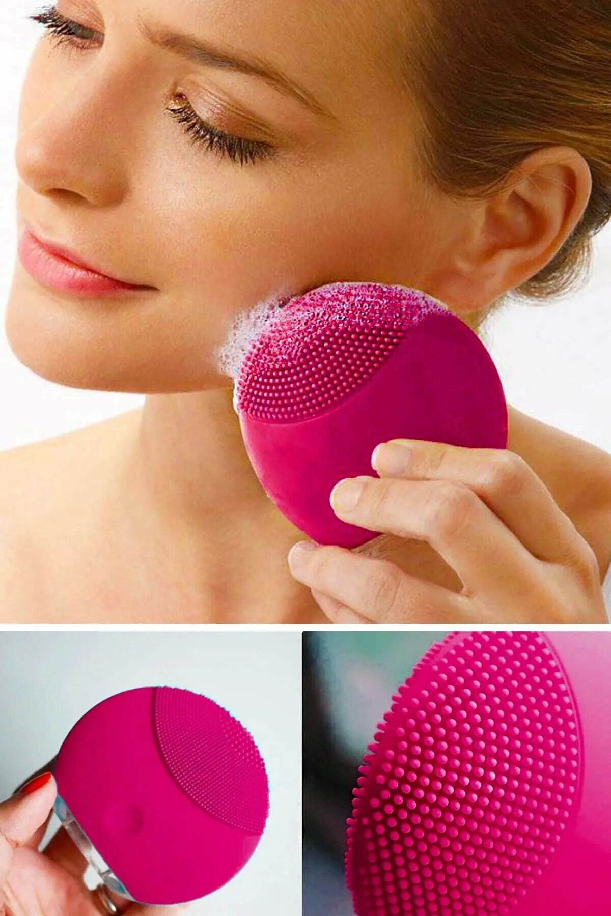 Titreşimli Yüz Makyaj Temizleme Cihazı Masaj Aleti Peeling — MBTTRYMTCMAPL — تصویر 2 از 4