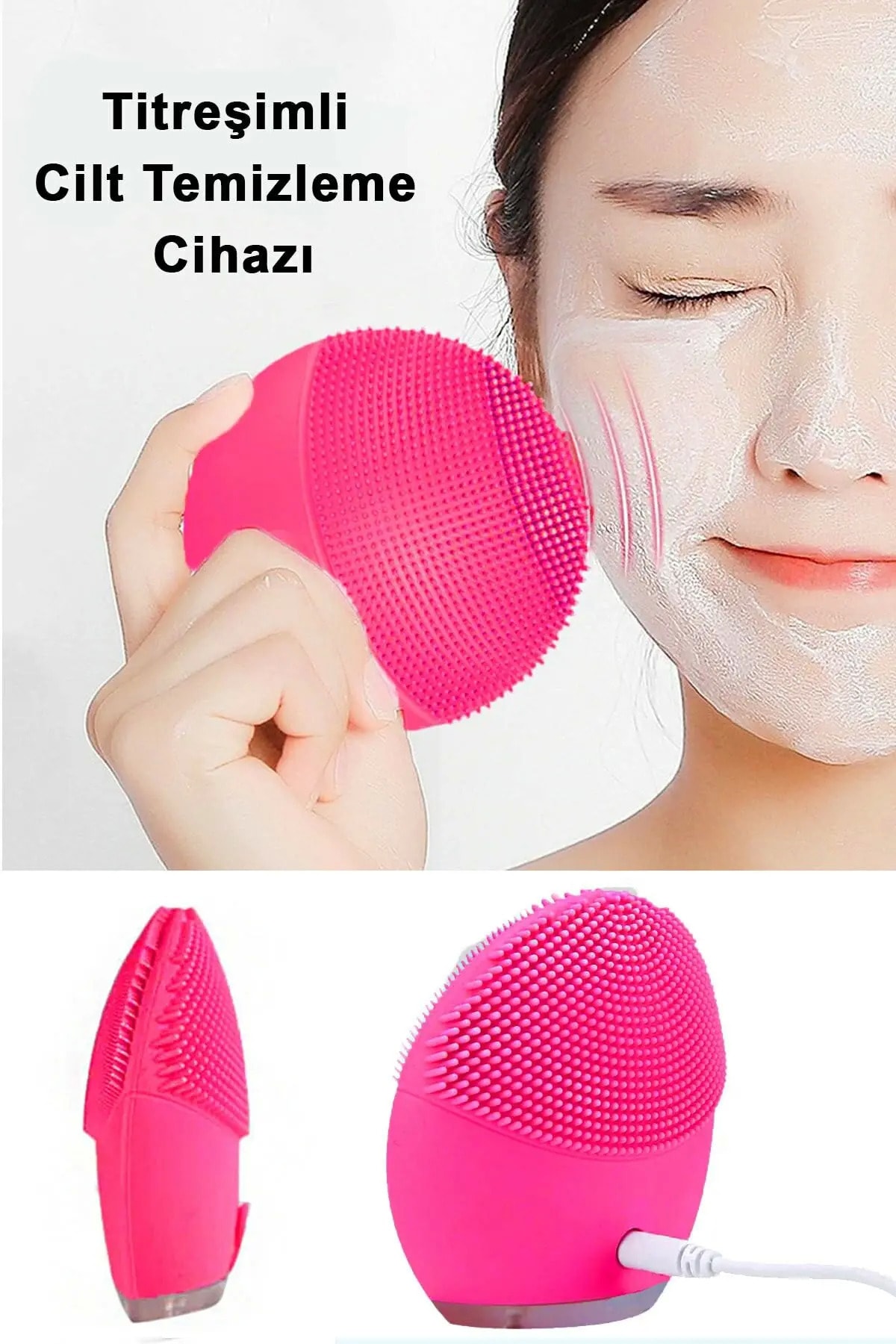 Titreşimli Yüz Makyaj Temizleme Cihazı Masaj Aleti Peeling — MBTTRYMTCMAPL — تصویر 4 از 4