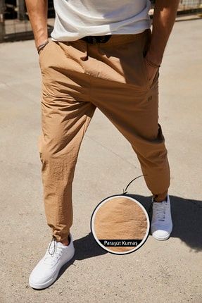 Tugaymoda Erkek Siyah Parasut Kumas Jogger Pantolon Trendyol