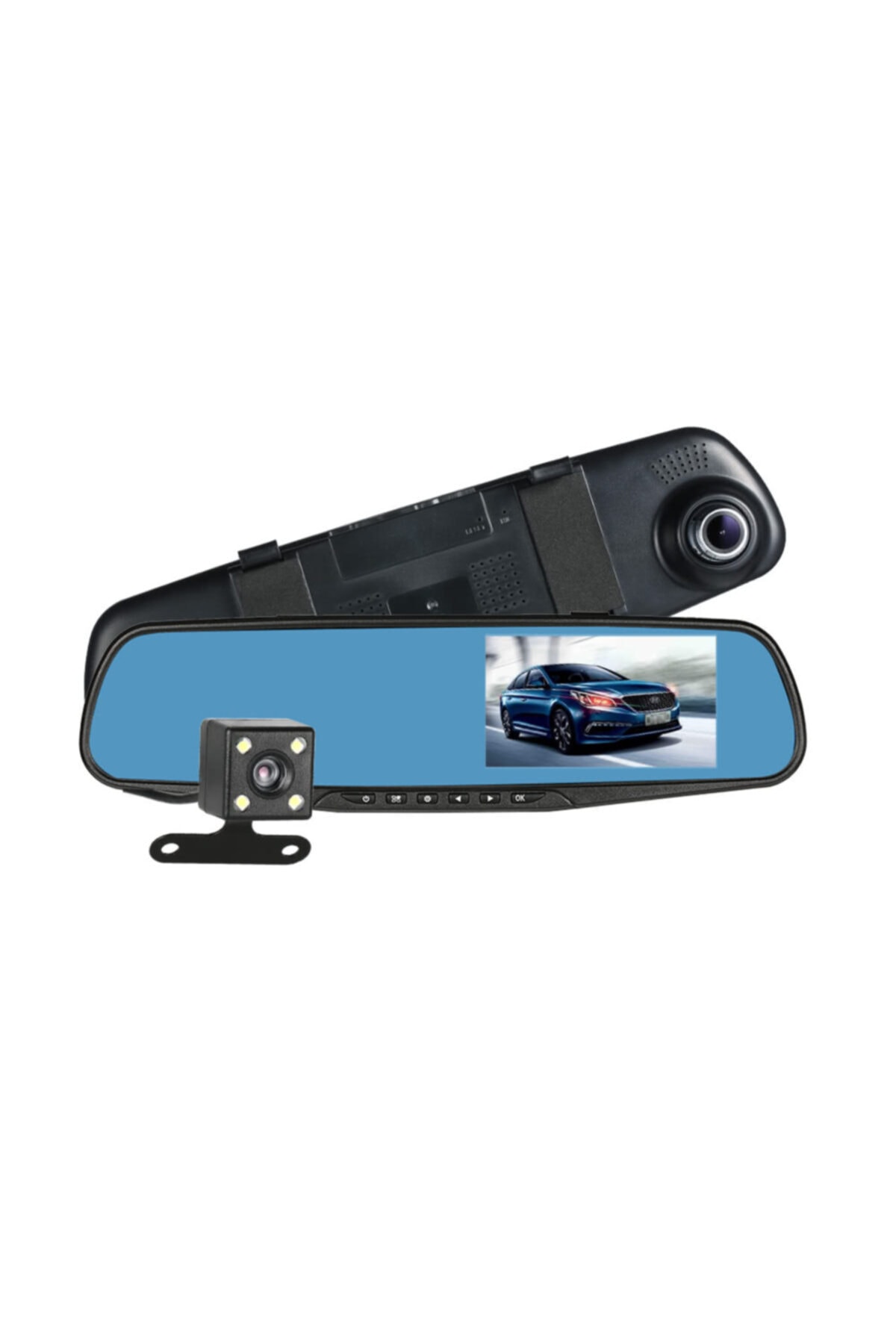 Goldtec 4.3" Dikiz Aynası Vehicle Blackbox Dvr Kamera Full Hd 1080 P