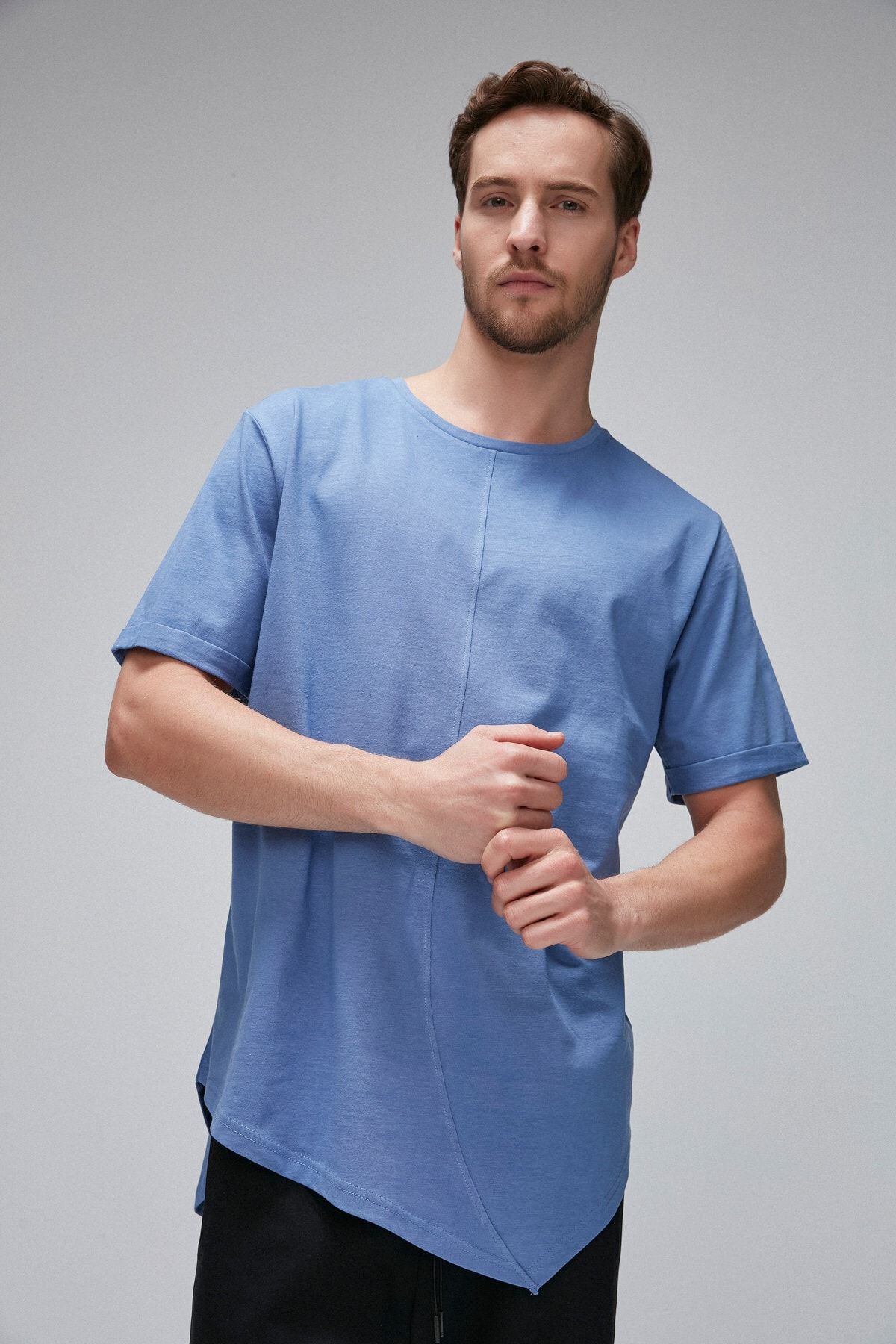 Lafaba Erkek Beyaz Bisiklet Yaka Arkasi Uzun T Shirt Trendyol