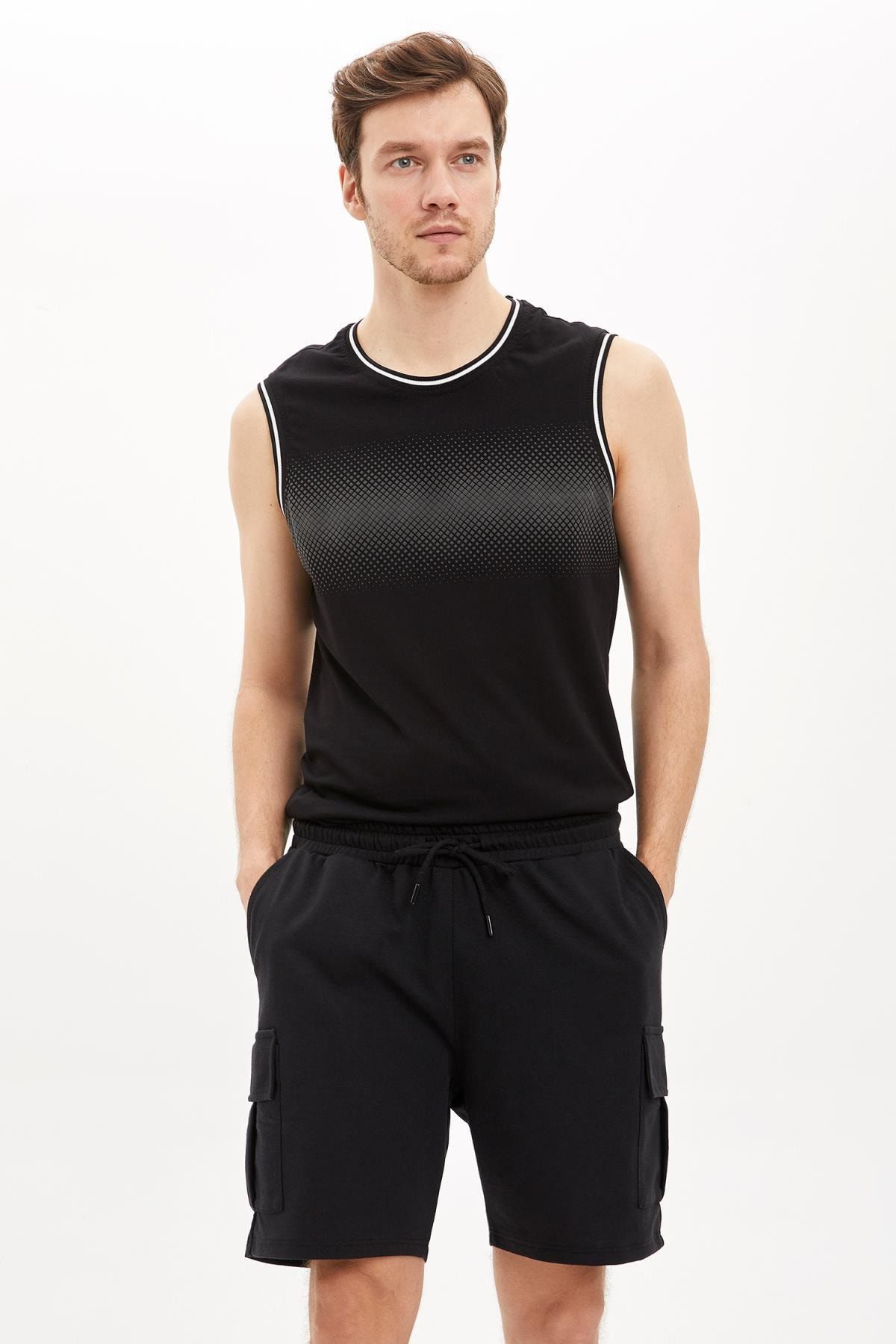 Defacto Erkek Siyah Slim Fit Kargo Sort S4260az20hs Trendyol