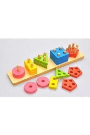 Ahşap Geometrik Şekiller Için Eğitici Geometrik Şekiller 21 Parça Wooden Toys Toys PRA-1081628-3721