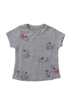 Kız Çocuk Gri T-Shirt 3389