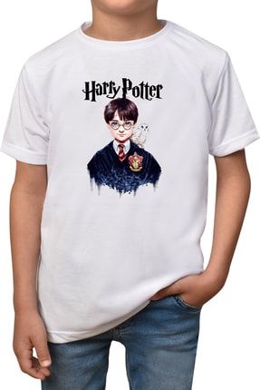 Erkek Çocuk Beyaz Harry Potter T-shirt T-6 Harry-t-6