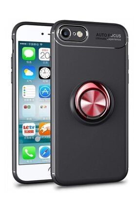 Apple Iphone 8 Kılıf Auto Focus Serisi Standlı Yüzüklü Kapak - Kırmızı - Siyah New_KLFPLS12764_ravel