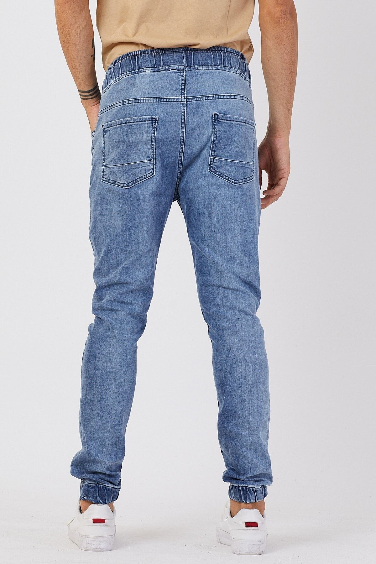 Erkek Mavi Jogger Jeans