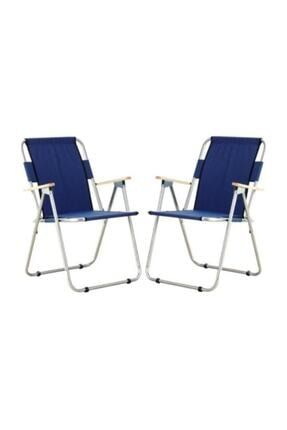 2 Adet Kamp Sandalyesi Katlanır Sandalye Bahçe Koltuğu Piknik Plaj Balkon Sandalyesi -mavi NH08KI2S