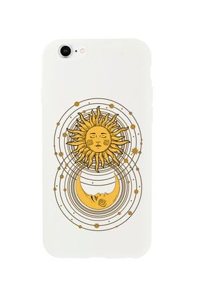 Iphone 6 Plus Moon And Sun Premium Beyaz Lansman Silikonlu Kılıf MCIPH6PLMANDS