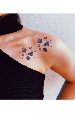 Kadın Elmas Diamond Detaylı Flash Tattoo Omuz Bel Kol Bacak Göbek Geçici Dövme BHT-0346