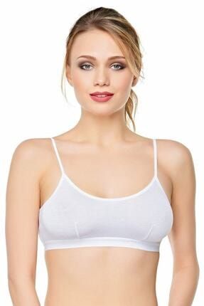 Kadın Beyaz Alıştırma Sütyeni Büstiyer Yarım Atlet 2 Adet Set 841 VOBLN-0841