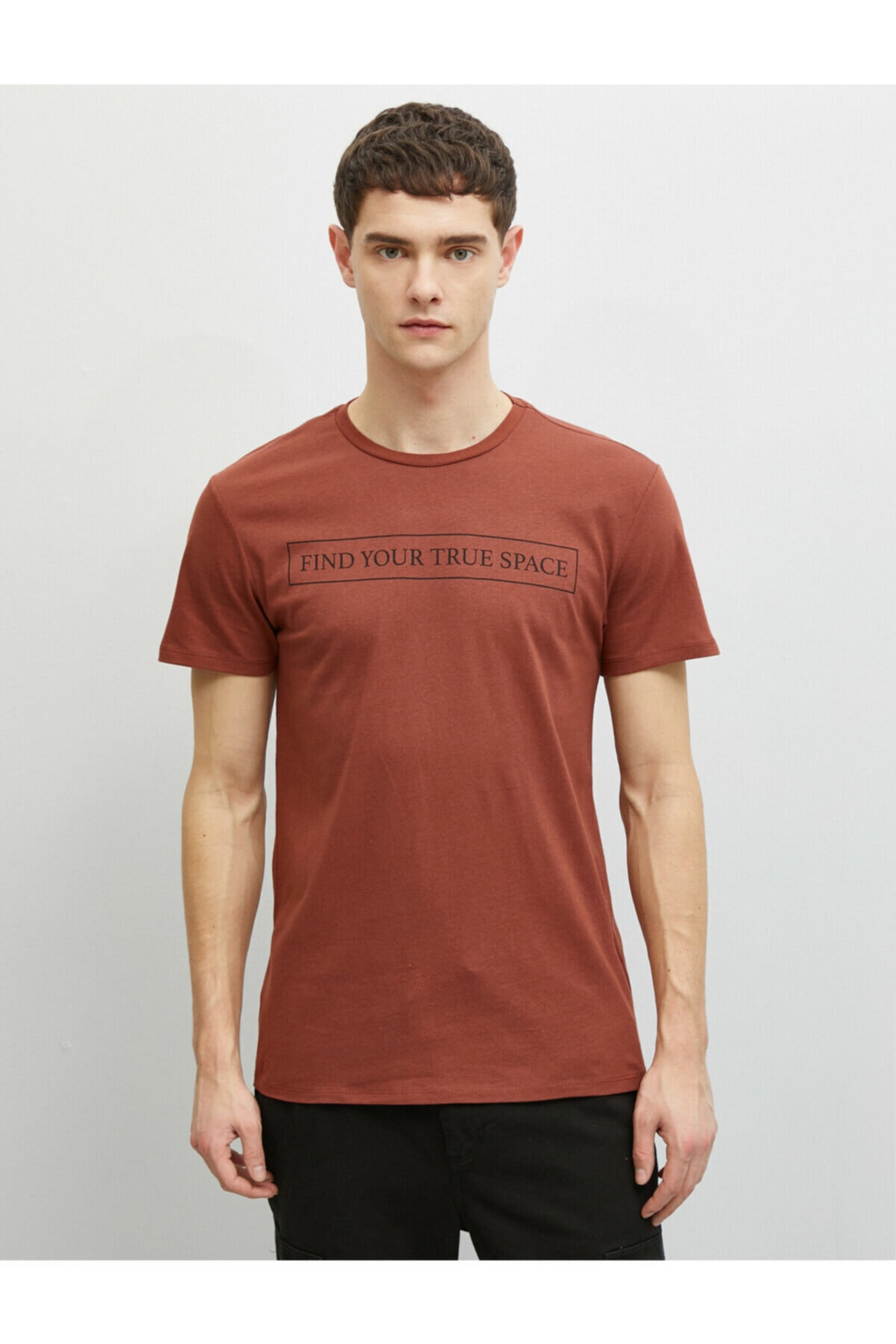 تیشرت مردانه قرمز کوتون | 1YAM11391CK اورجینال - تصویر 3