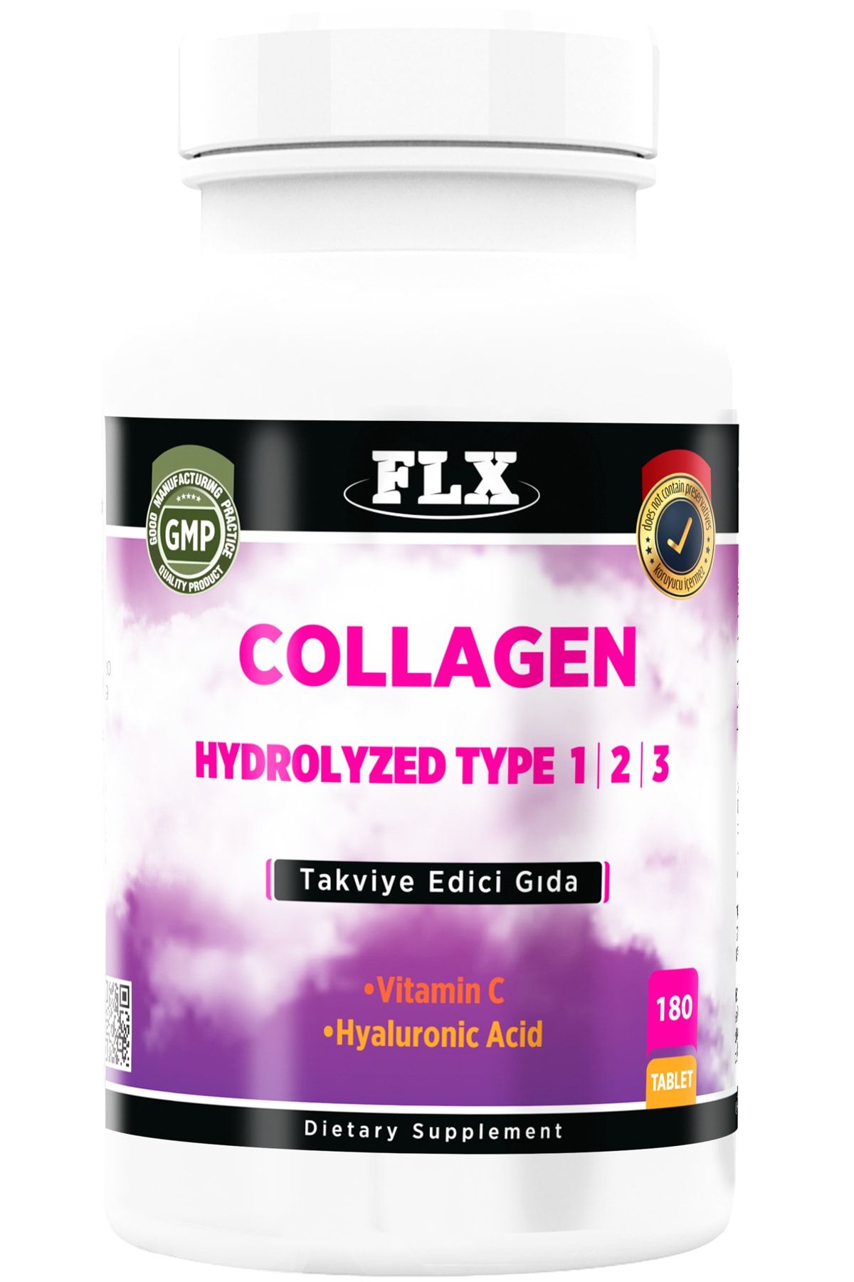 FLX Kollajen Tipleri Collagen Tip 1 Tip 2 Tip 3 Hyaluronik Asit Vitamin C 180 Tablet