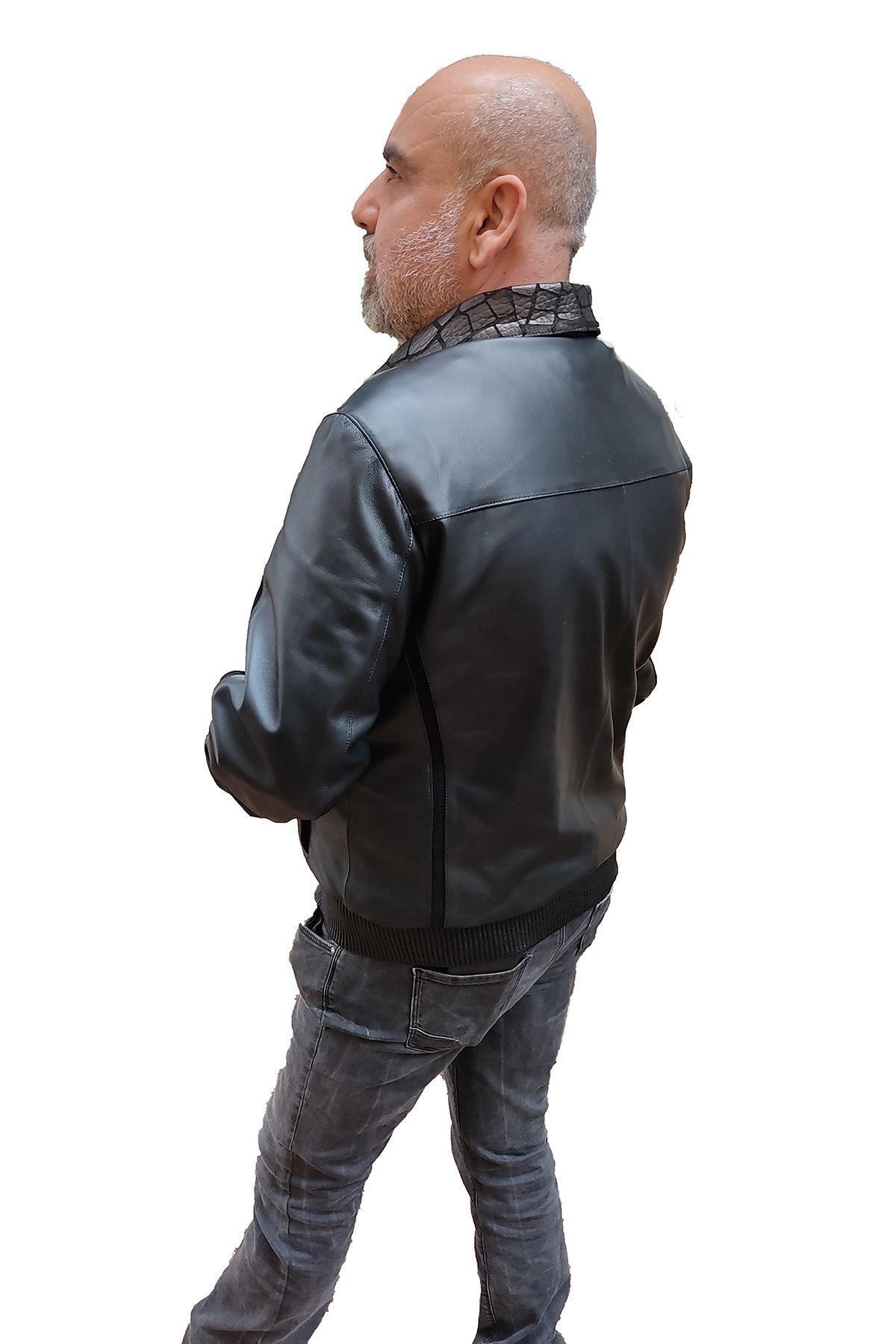 Önek Deneme Kardeşler  Tannery Leather Erkek Kahverengi Timsah Yaka Baskı Deri Ceket M-1010  Fiyatı, Yorumları - TRENDYOL