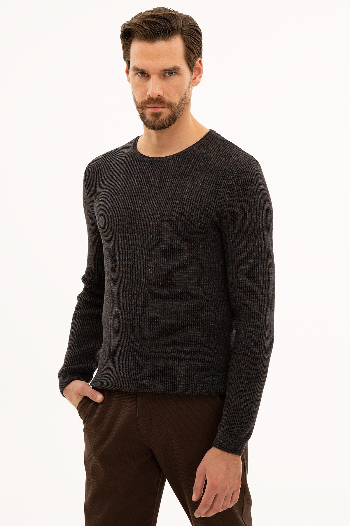 بافت و پلیور مردانه آبی سرمه ای Pierre Cardin | G021SZ0TK.000.1121874 اورجینال - تصویر 3