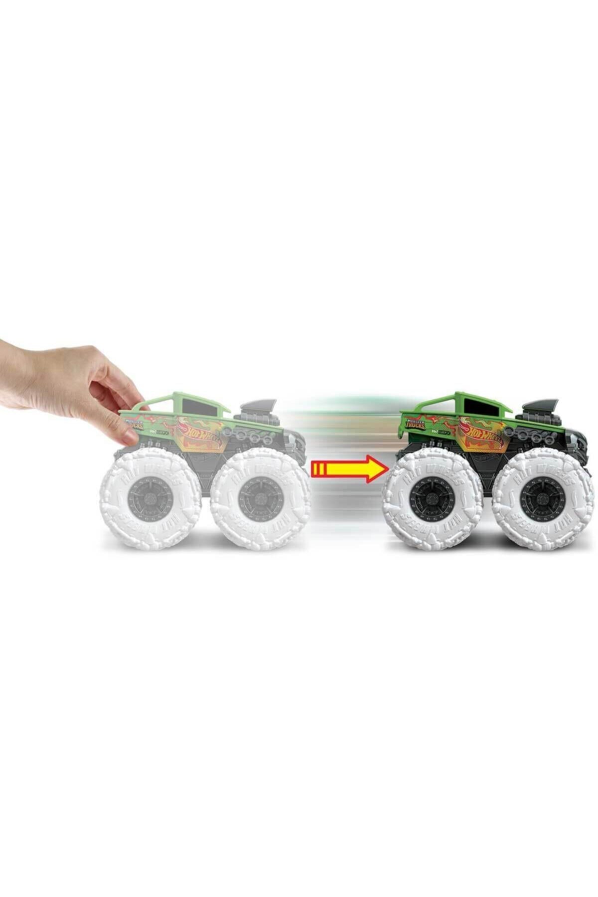 HOT WHEELS Monster Trucks Çek Bırak Arabalar Gvk37 - Bone Shaker Yeşil fotoğrafı 3 (önizleme)