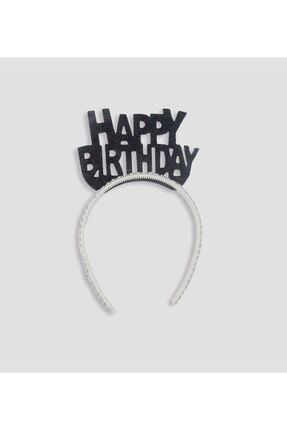 Simli Evadan Taç Siyah Renkli Taşlı Esnek Yapılı Happy Birthday Yazılı Doğum Günü Parti Tacı HZRHAPPYBIRTHDAY