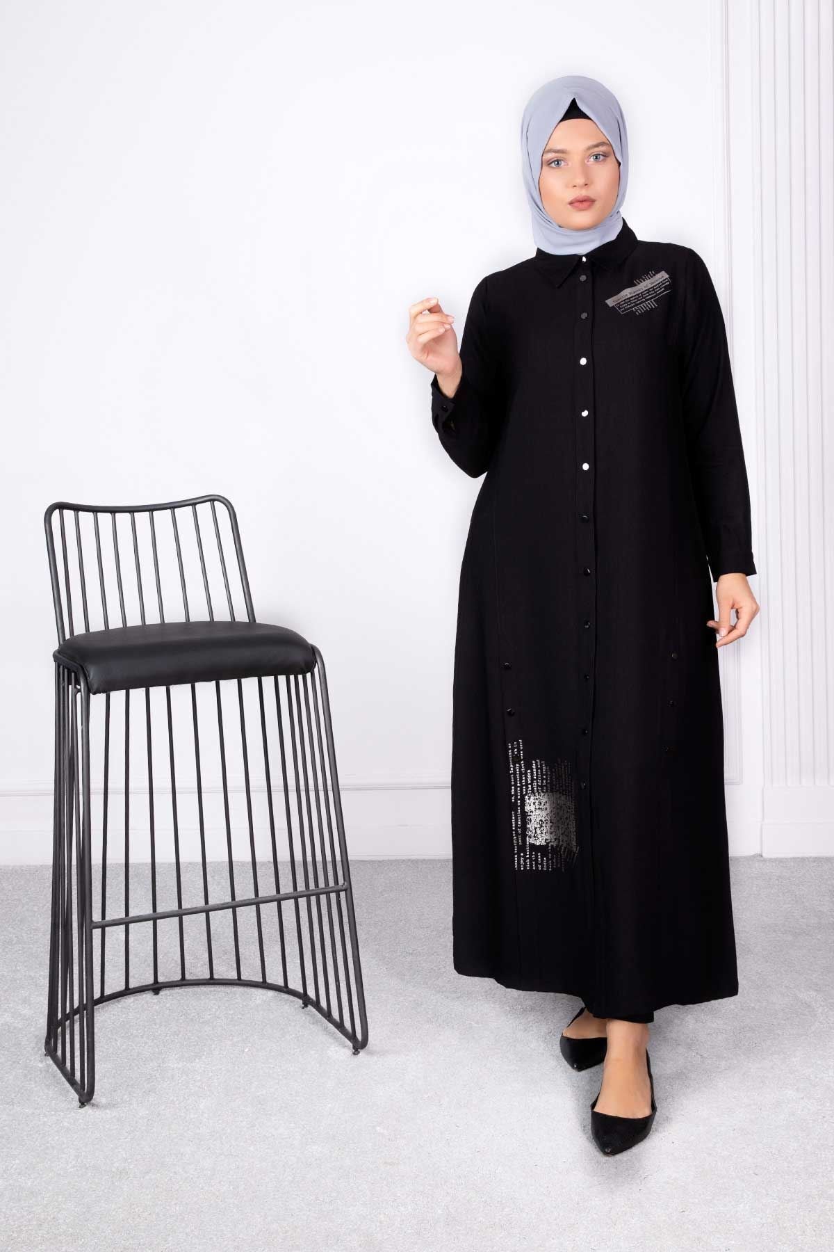 Behrem Buyuk Beden Tesettur Ferace Siyah 28016 Fiyati Yorumlari Trendyol