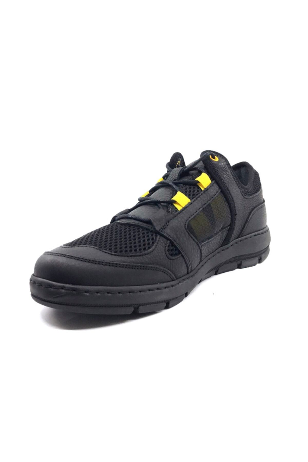 JAMES FRANCO-Men's Black Leather Mesh Soft Men's Casual Shoes 1571 2