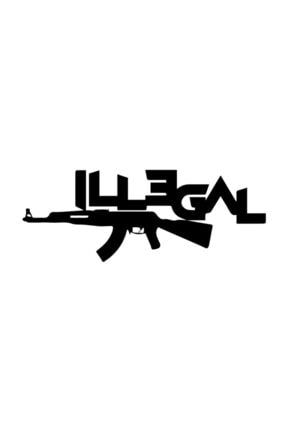 Illegal Ak-47 Sticker 17x7 Cm Siyah AK4701