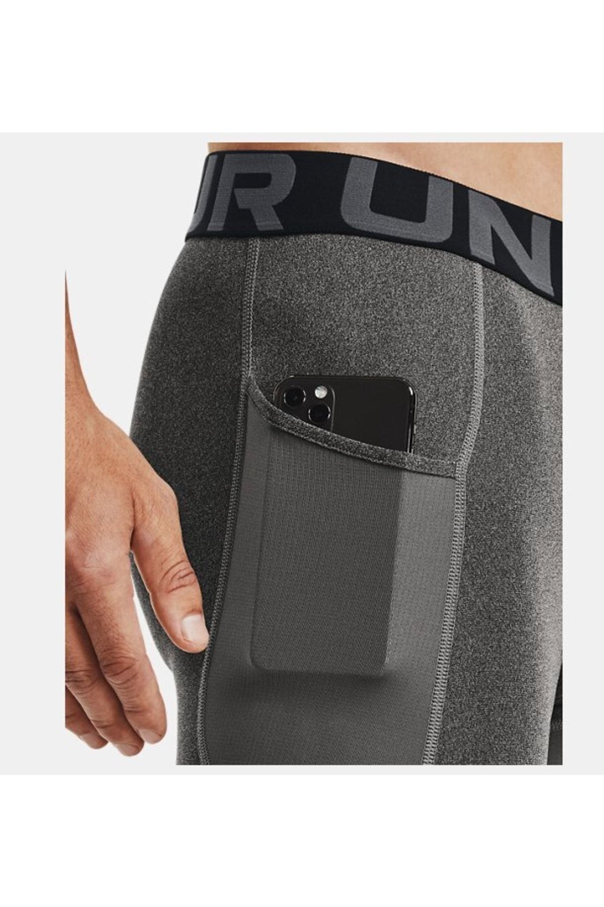 شورت ورزشی خاکستری مردانه های بلند جیب Heatgear® 1361602 090 Under Armour