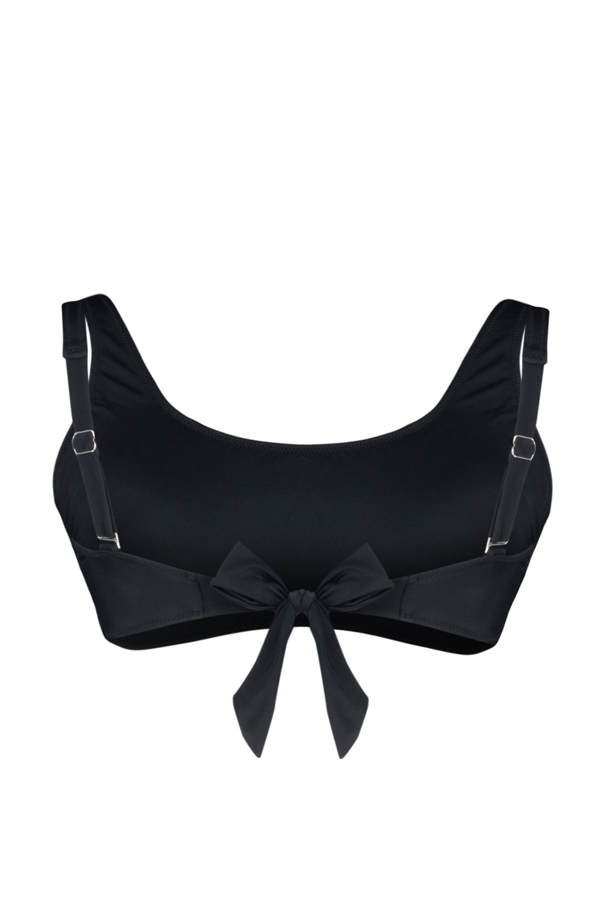 Trendyol Curve-Černý vršek bikin s hranatým výstřihem Bralette Plus Size Tbbss23Ct00005 6