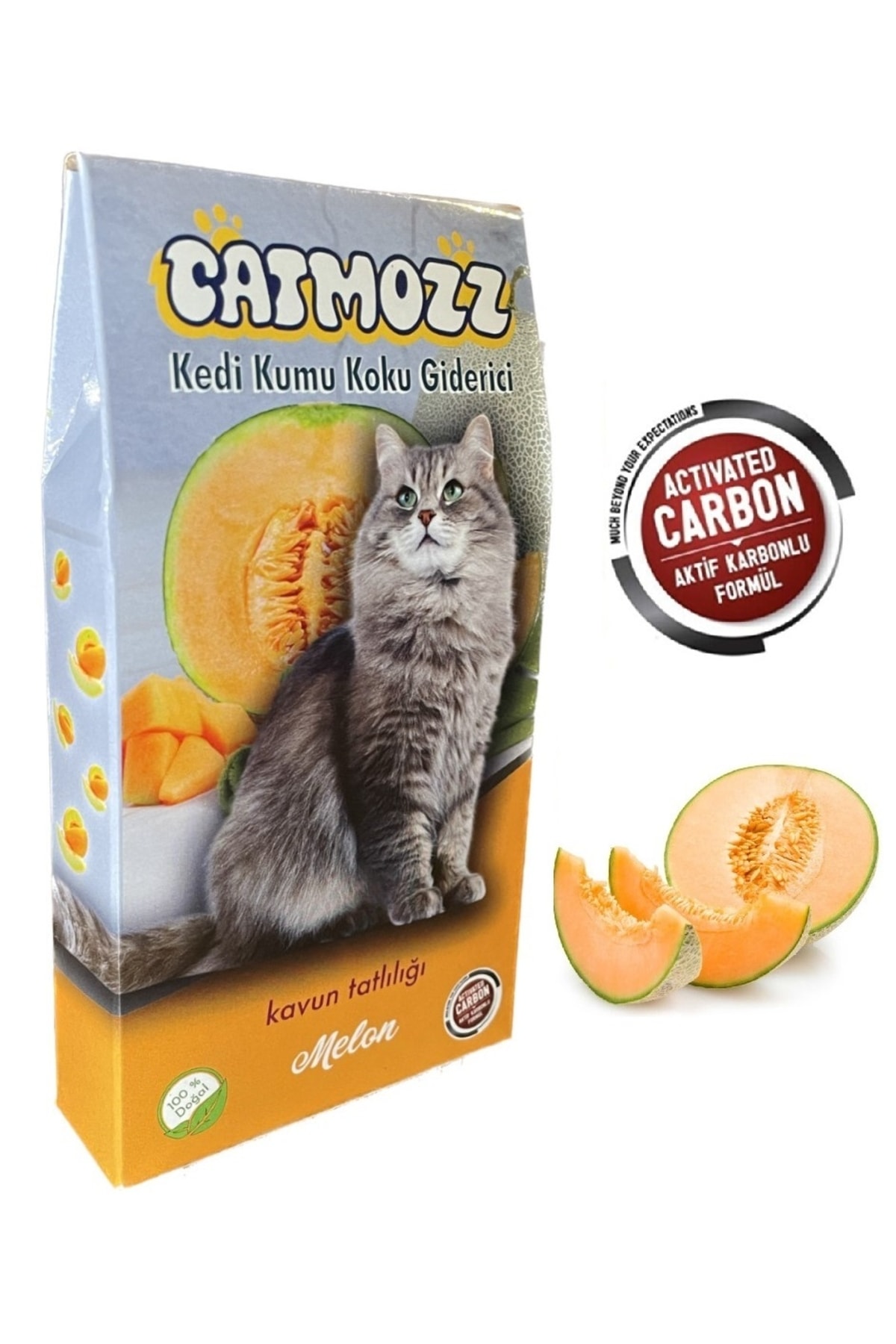 CatMozz Melon Aktif Karbonlu Kedi Kumu Kavunlu Koku Giderici Extra Koku Kontrolü Ve Topaklanma 30 Gr