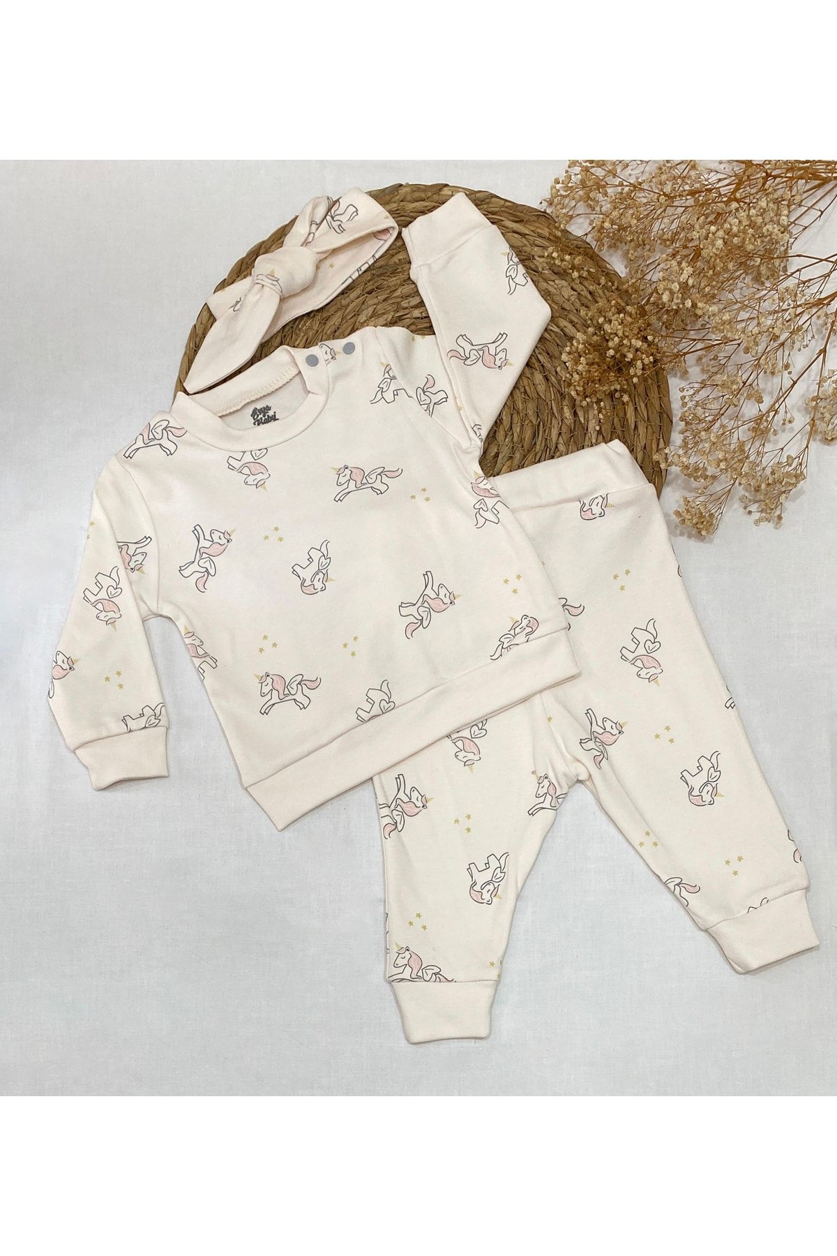 esya baby Unicornlu Omuzdan Patlı 3'lü Bebek Takım