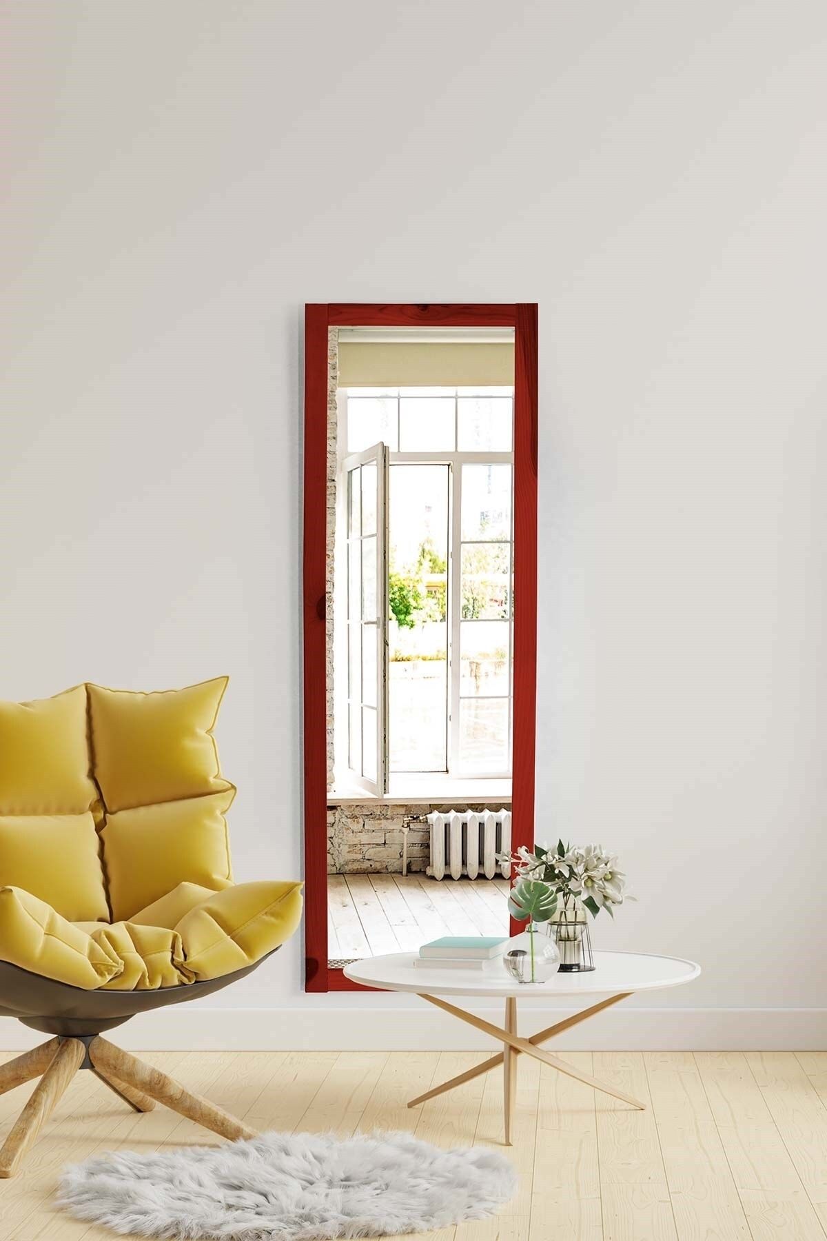 bluecape Doğal Ağaç 120x36 Cm Paris Dekor El Yapımı Ayna UX7365