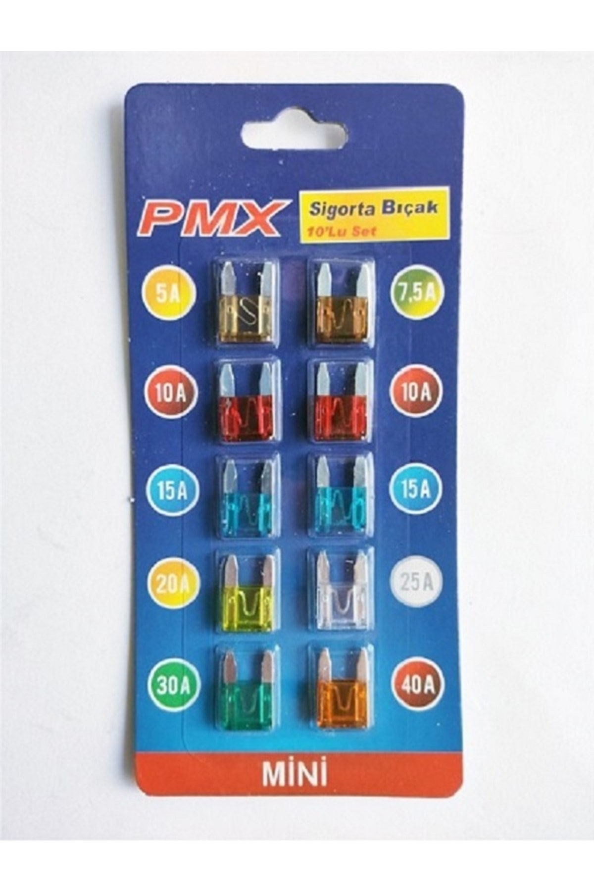 PMX Mini Yassı Bıçak Sigorta 10 Lu Paket 1393