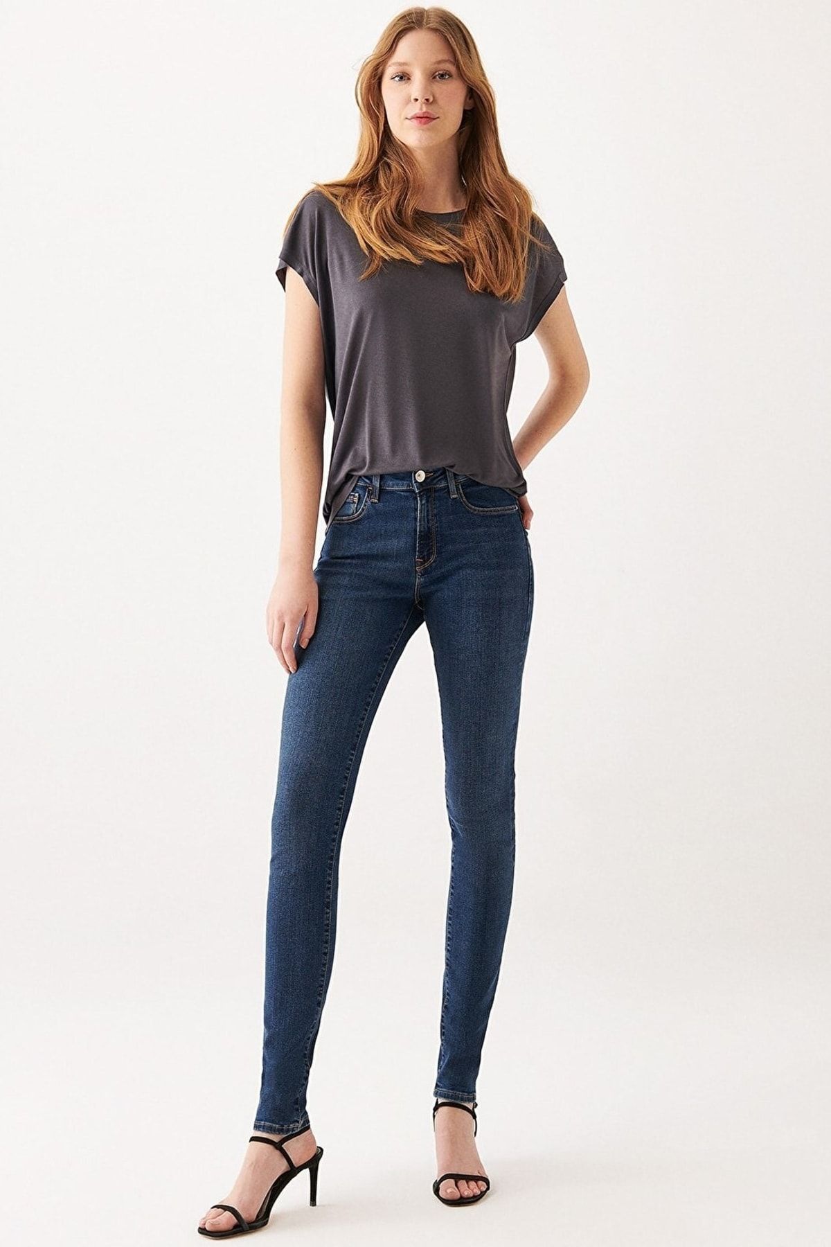 Navy blue hot sale skinny jeans womens